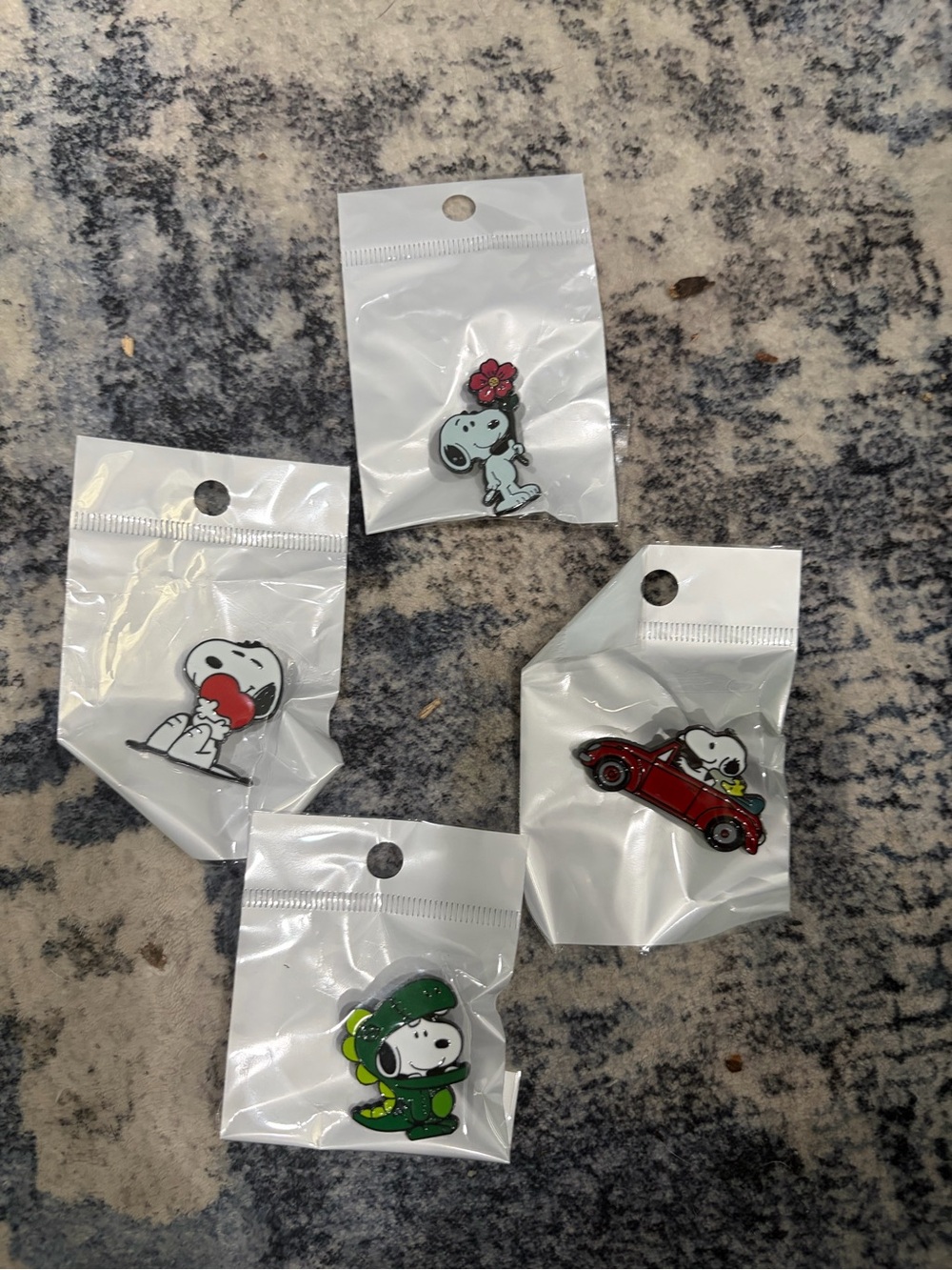 NEW Peanuts Snoopy Enamel Lapel Pin Lot Set Of 4
